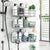 Bathroom Organizer Hanging Shower Caddy Stainless Steel with 4 Plastic Hooks and 4 Adhesives