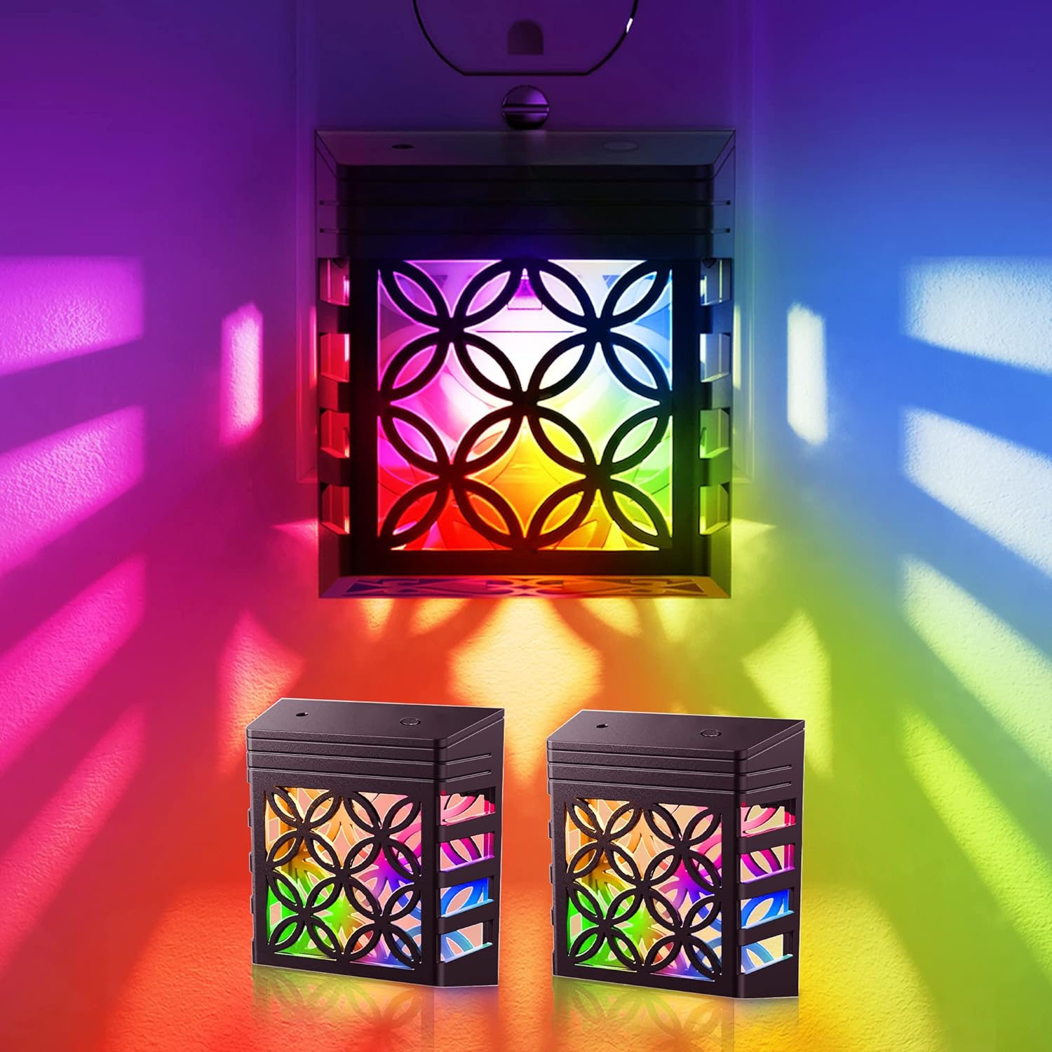 LED Night Light Plug in Color Changing Light with 8 Color RGB, 2 Pack