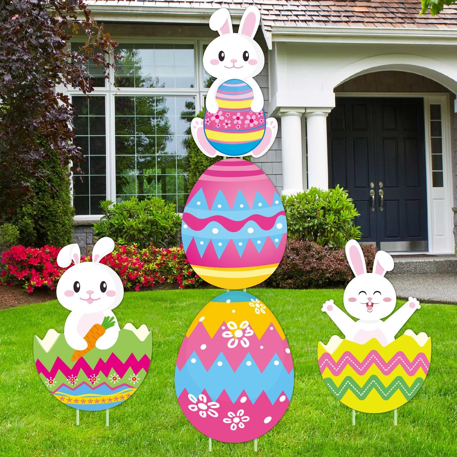 Easter Yard Signs 57" Outdoor Lawn Decorations with Stakes