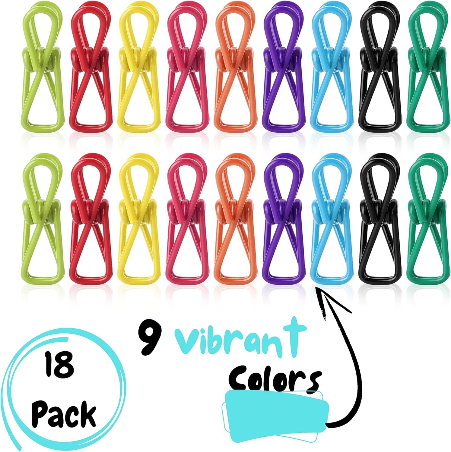 Chip Clips Bag Clips Food Clips 18 Pack, 2" Food Clips (Multicolor)