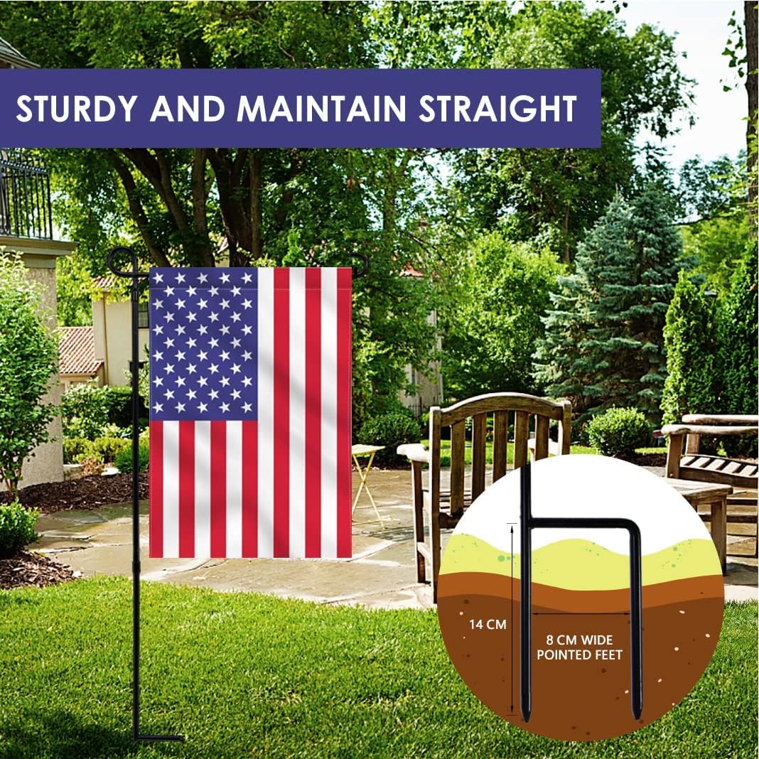 Garden Flag Stand Premium Metal Yard Flag Holder, No Accessory