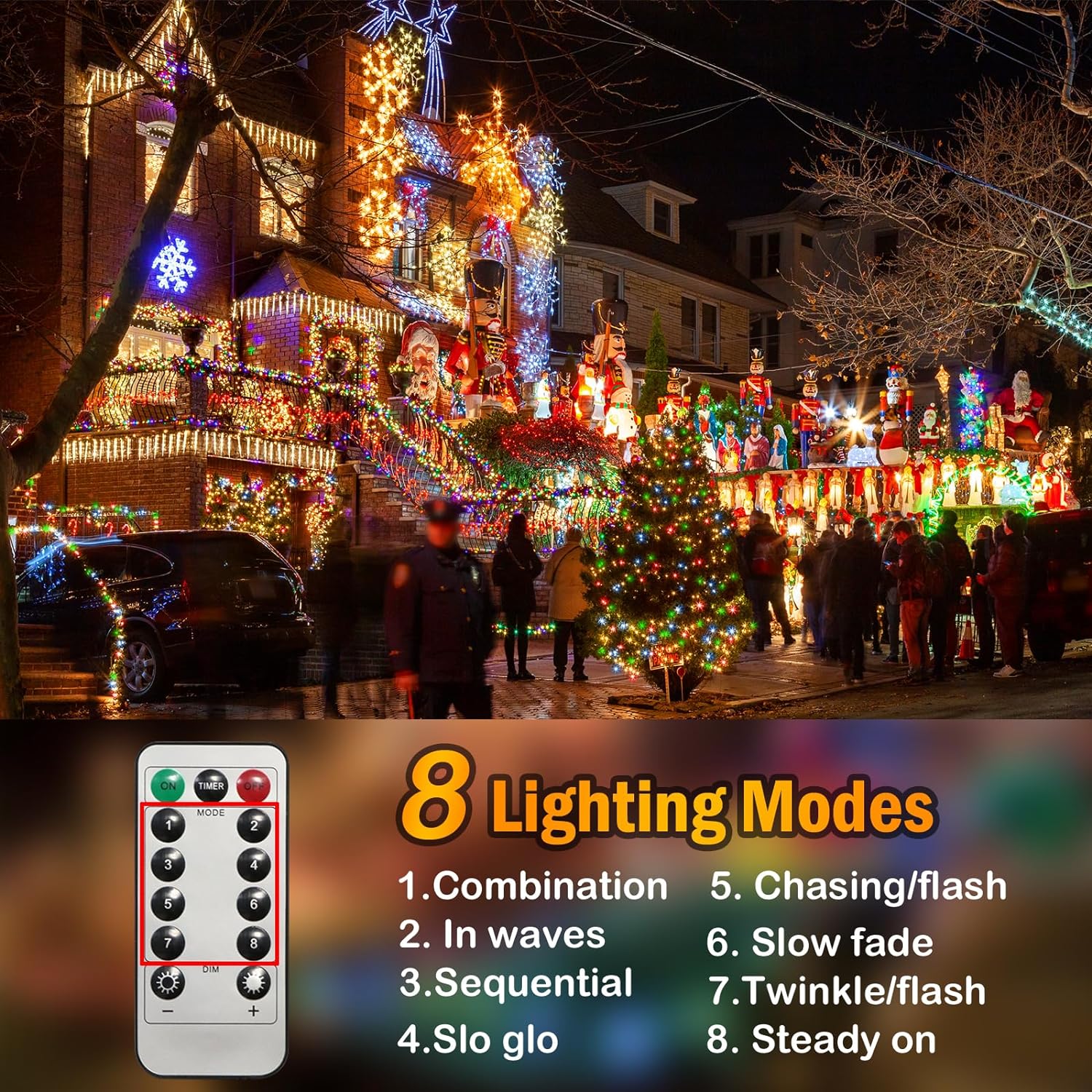 Christmas Decorations Lights 410FT Outdoor Christmas Lights 1200 LED Christmas Lights with 8 Modes Waterproof Led String Lights Plug In