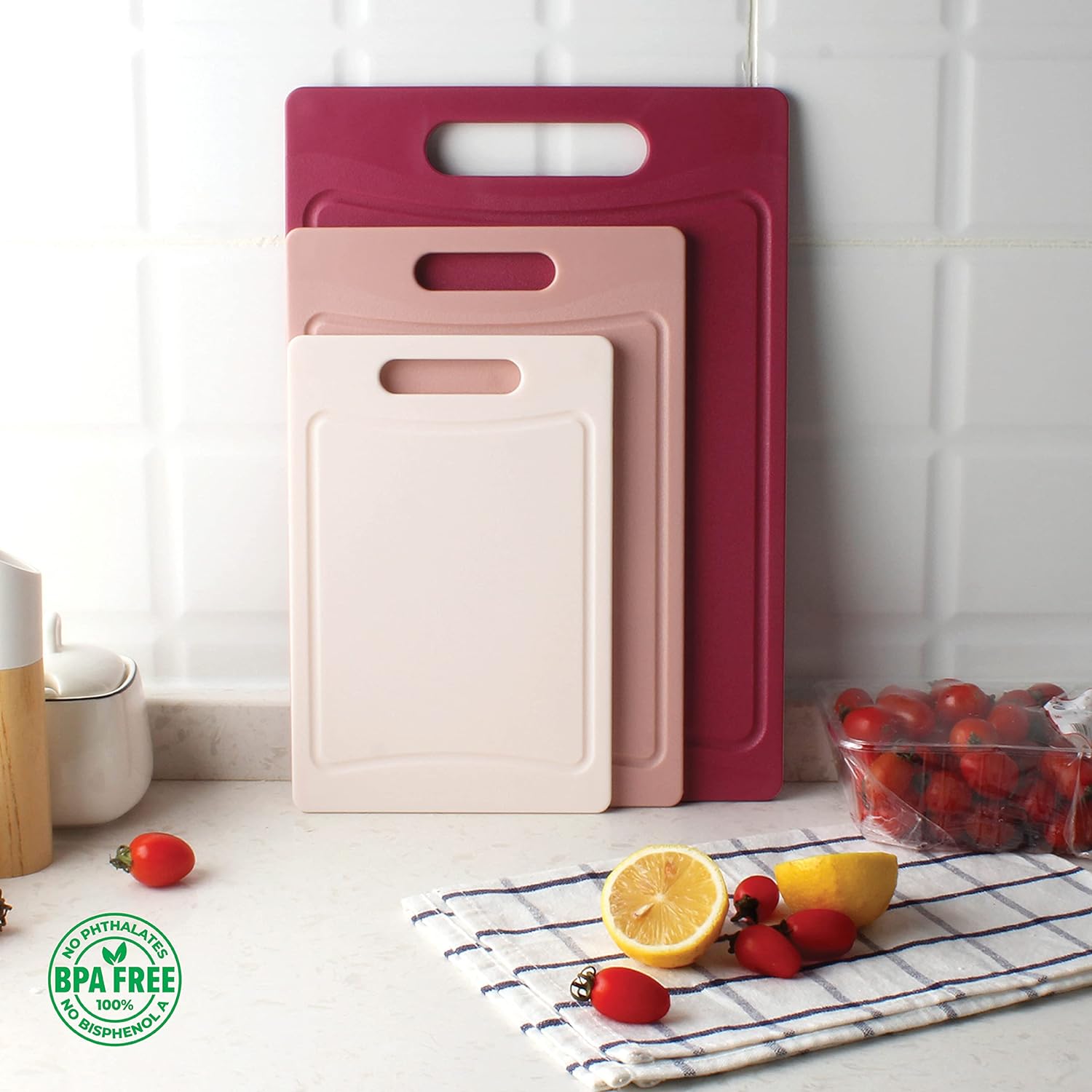 Cutting Board Set of 3 Large, Medium and Small Cutting Board, Rose