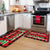 Christmas Kitchen Rugs and Mats Set 2 Pieces, Merry Christmas Indoor Floor Mats Red Black Buffalo Check Plaid