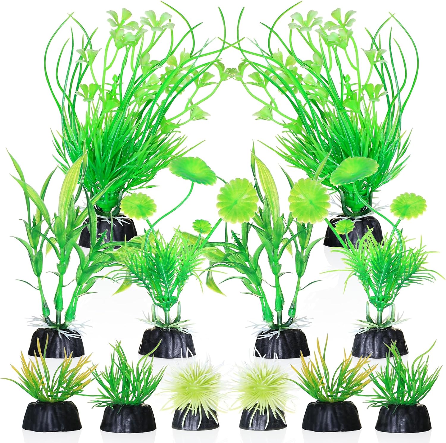 Artificial Plants 12 Pieces Aquarium Plants Decorations Plastic Plants