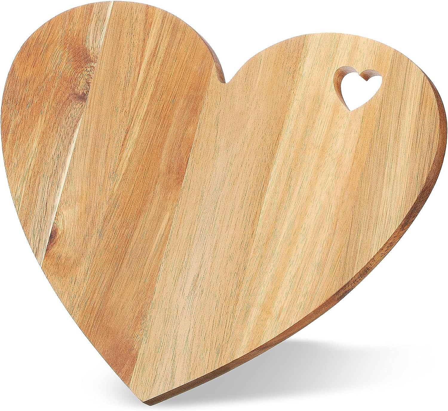 Heart Shaped Cutting Board Acacia Wood Bread Board Cheese (12" x 10" x 0.6")