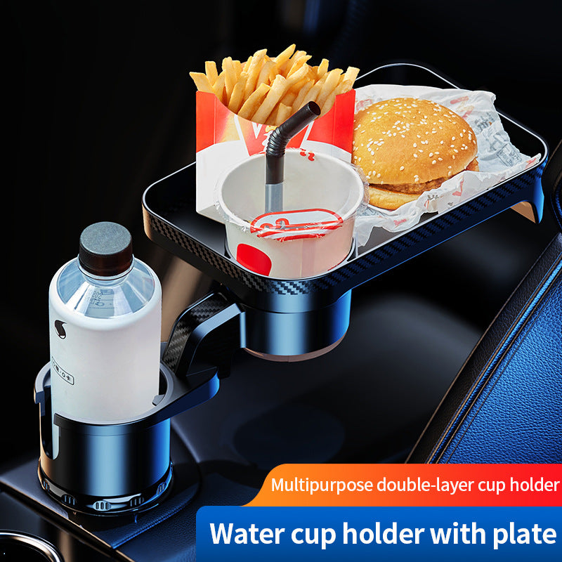 Portable Car Table with Cup Holder and Non-Slip Base for Food and Drinks (Small)