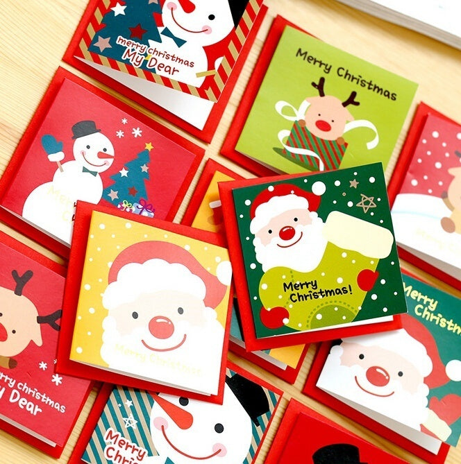 24PCS Mini Christmas Blessing Greeting Cards Envelope