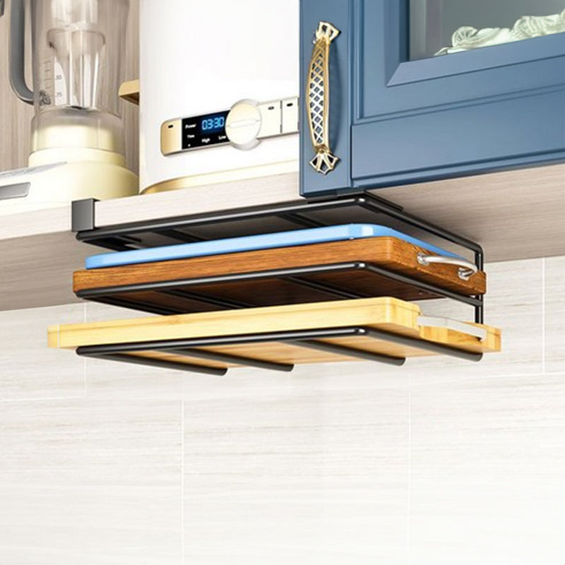 Under Cupboard Hanging Organizer with Hooks & Shelf (Black)
