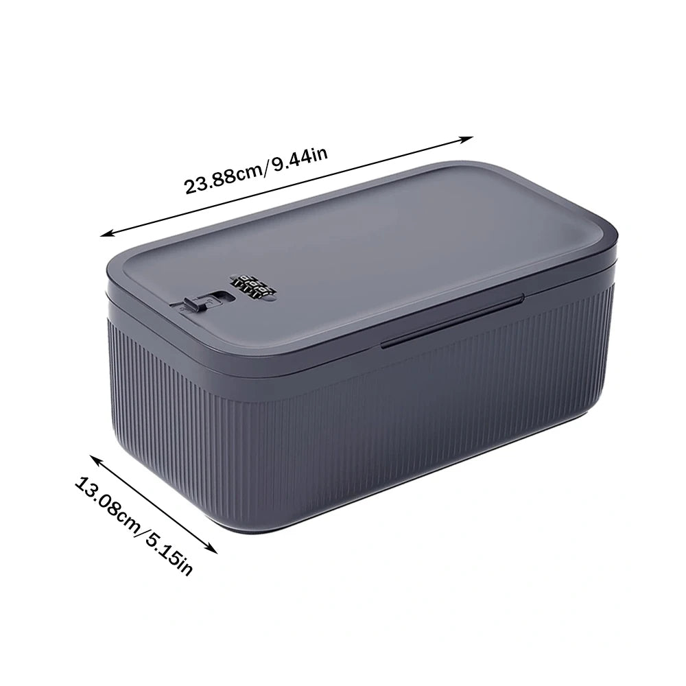 Lockable Storage Box for Office Home School Food Medicine (Deep Blue)
