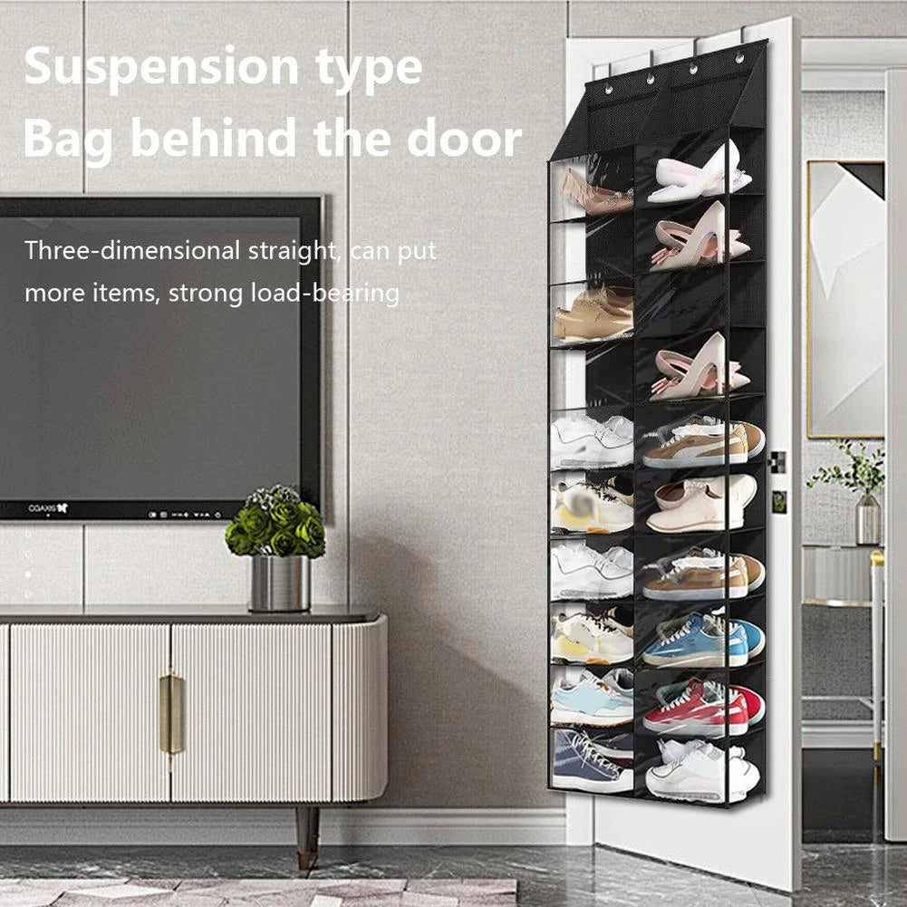 Over Door Shoe Organizer with 20 Large Pockets &amp; Hooks
