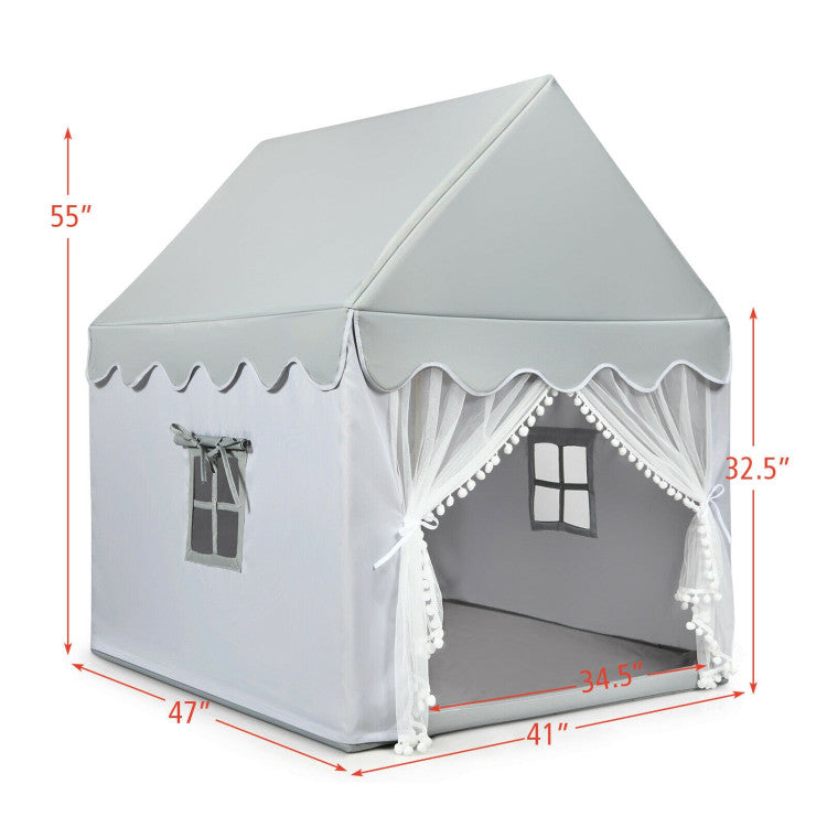 Kids Large Fairy Tent with Mat, Gray