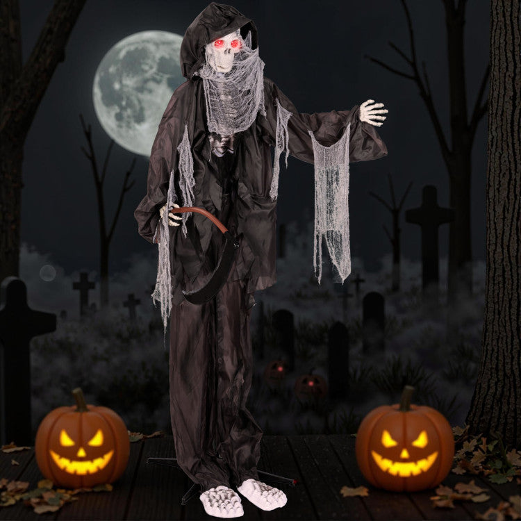 Animated Standing Grim Reaper 8.5 Ft Halloween Decoration