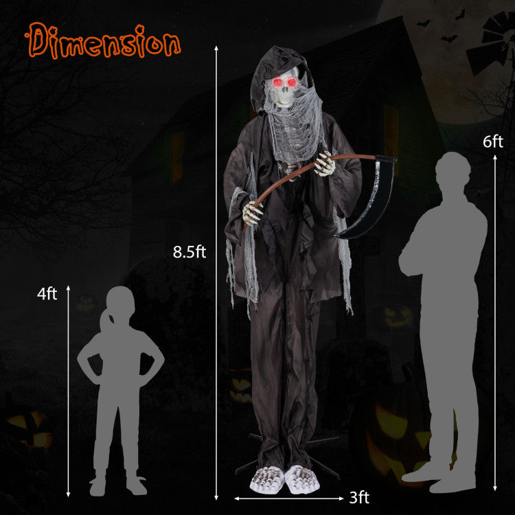 Animated Standing Grim Reaper 8.5 Ft Halloween Decoration