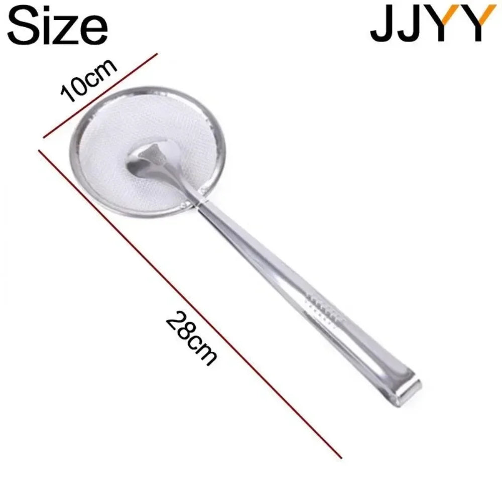 Stainless Steel Fine Mesh Strainer Spoon with Clip – Heat-Resistant Oil Filter Colander for Fried Food, Soup, Sauce, Pasta, Vegetables, Salad &amp; BBQ Cooking