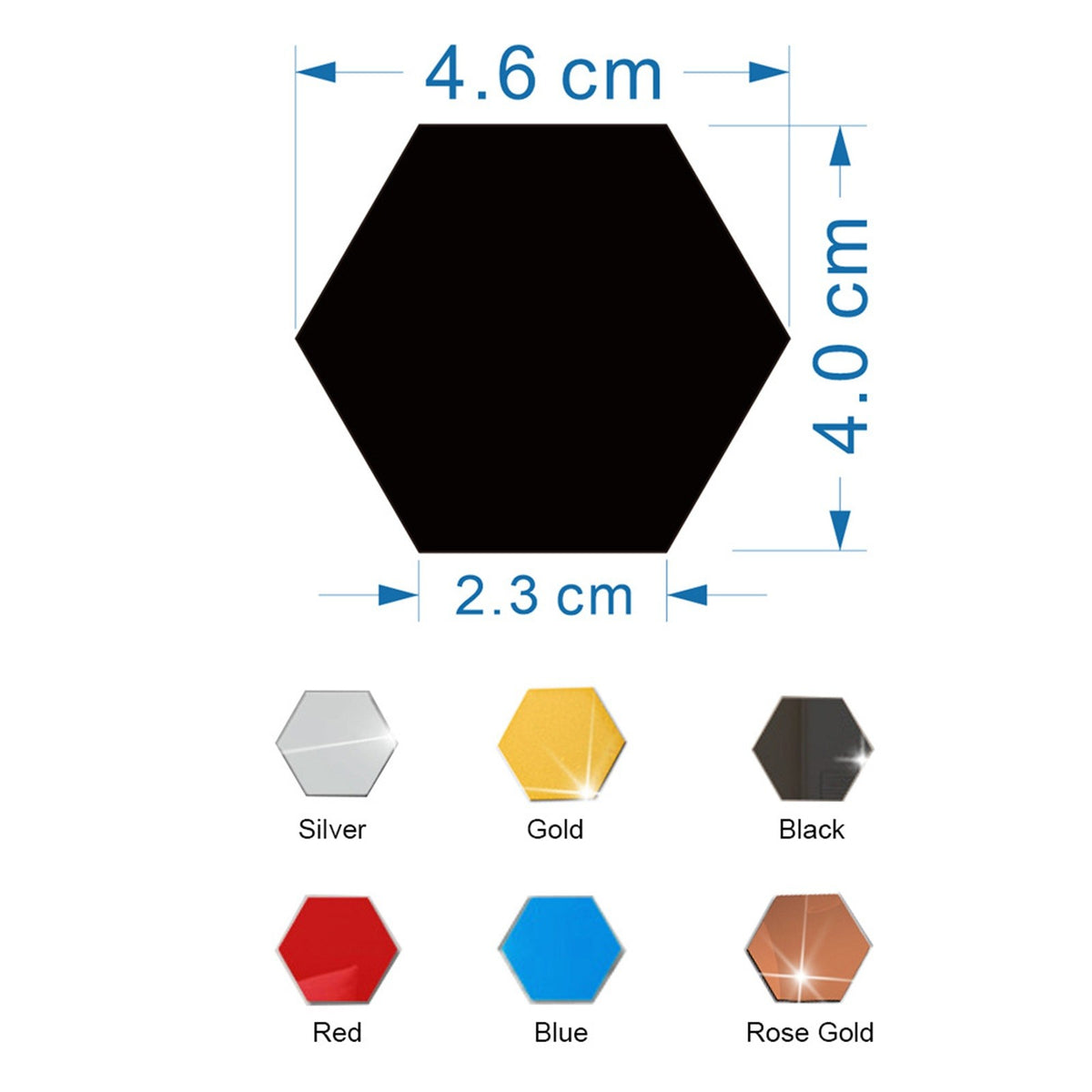Hexagon Acrylic Mirror DIY Wall Sticker (Gold)