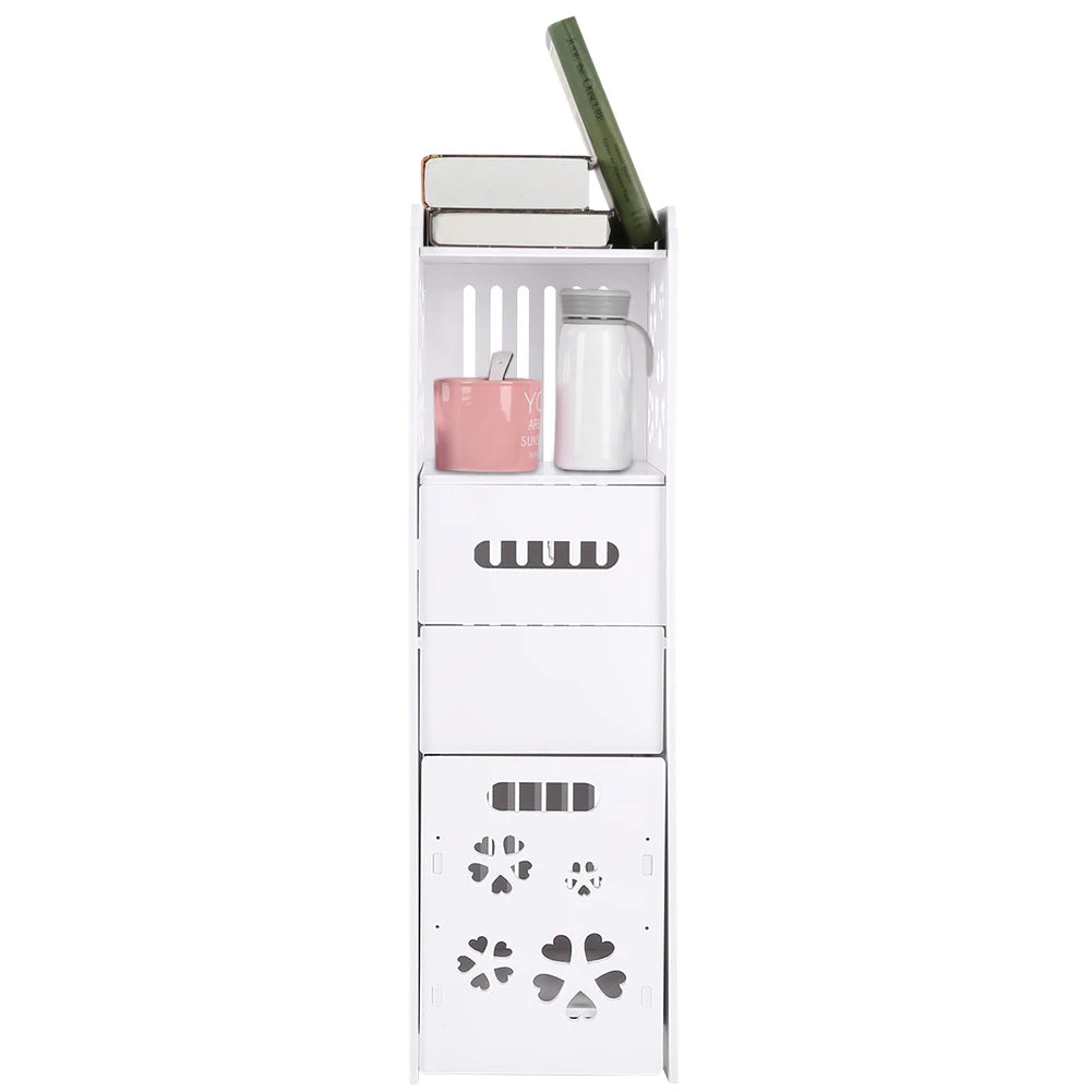 Wood Plastic Board 3 Tier Bathroom Shelf Cabinet