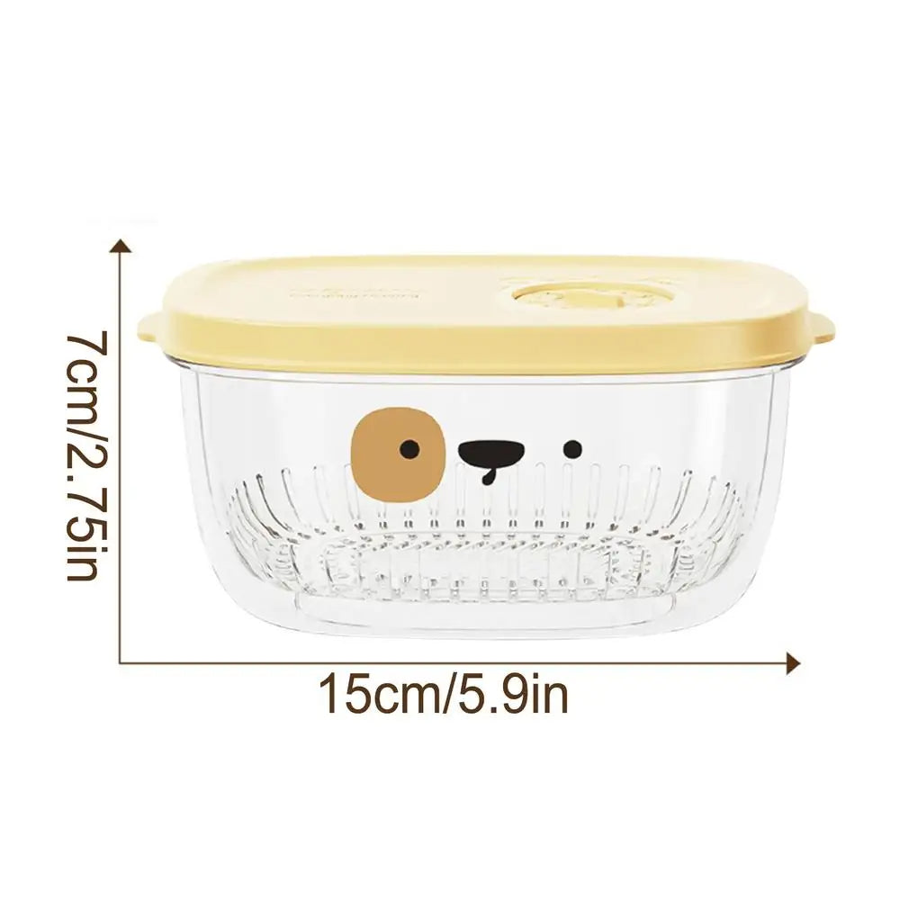 Crisper Food Storage Container Leakproof Design for Food Storage (Yellow)