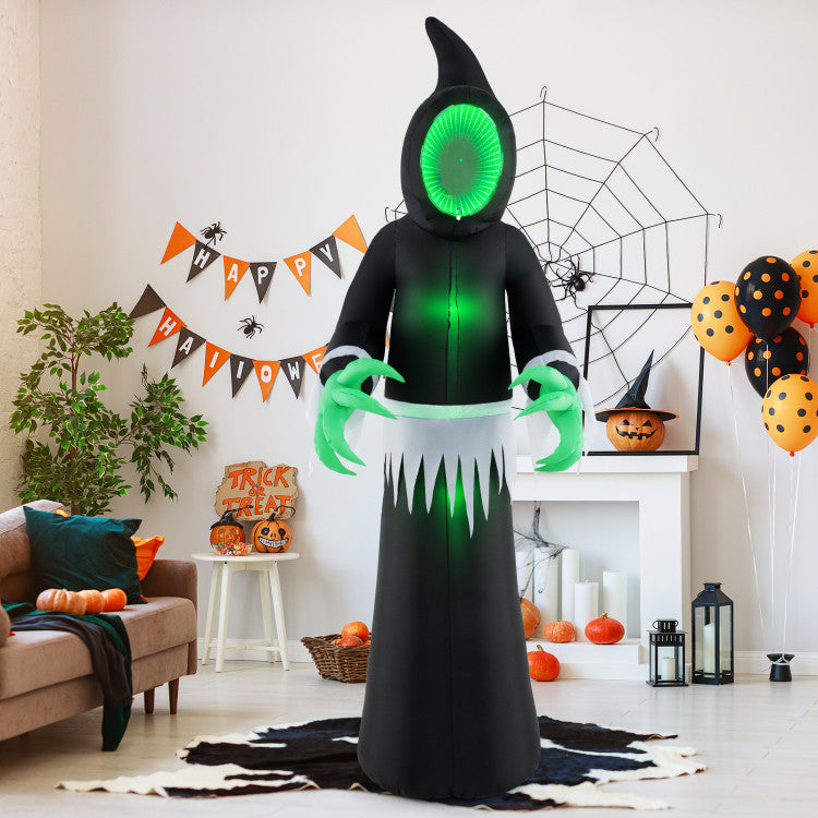 8ft Inflatable Halloween Ghost with LED Lights Mirror Face