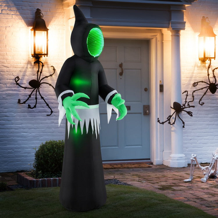 8ft Inflatable Halloween Ghost with LED Lights Mirror Face