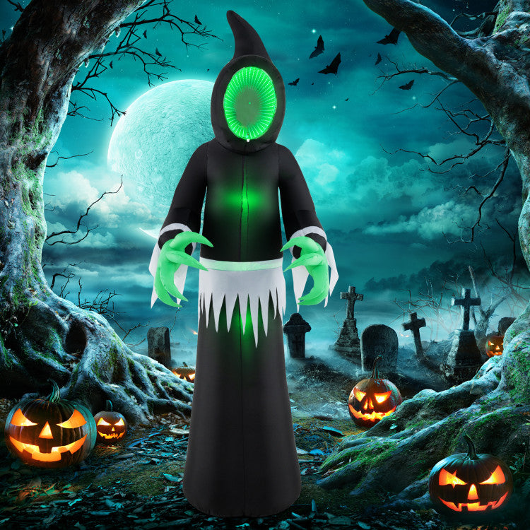 8ft Inflatable Halloween Ghost with LED Lights Mirror Face
