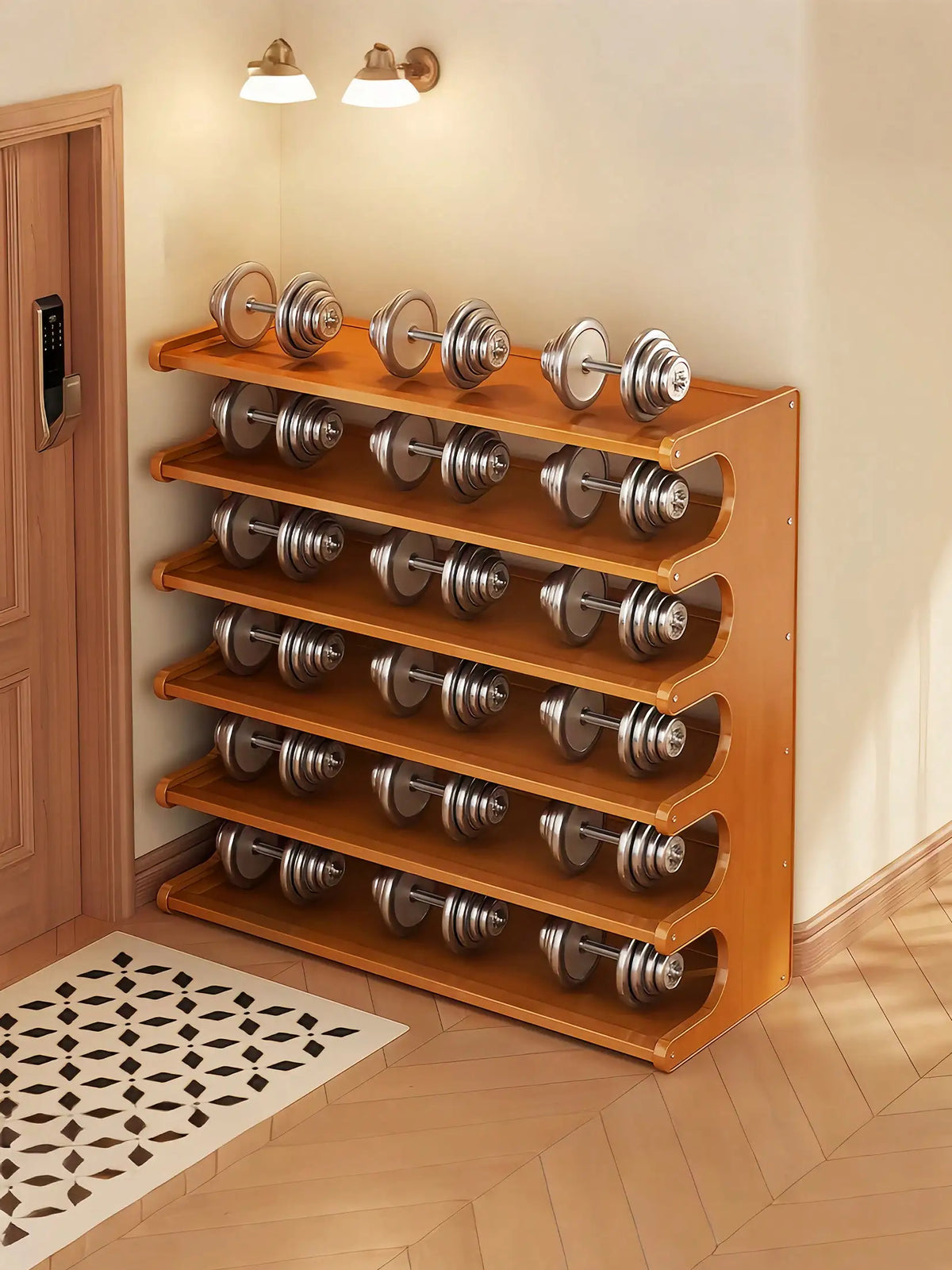 6-Tier Bamboo Shoe Rack – Space-Saving Freestanding Shoe Organizer Shelf with Elegant Arc Design for Closet, Entryway &amp; Home Storage