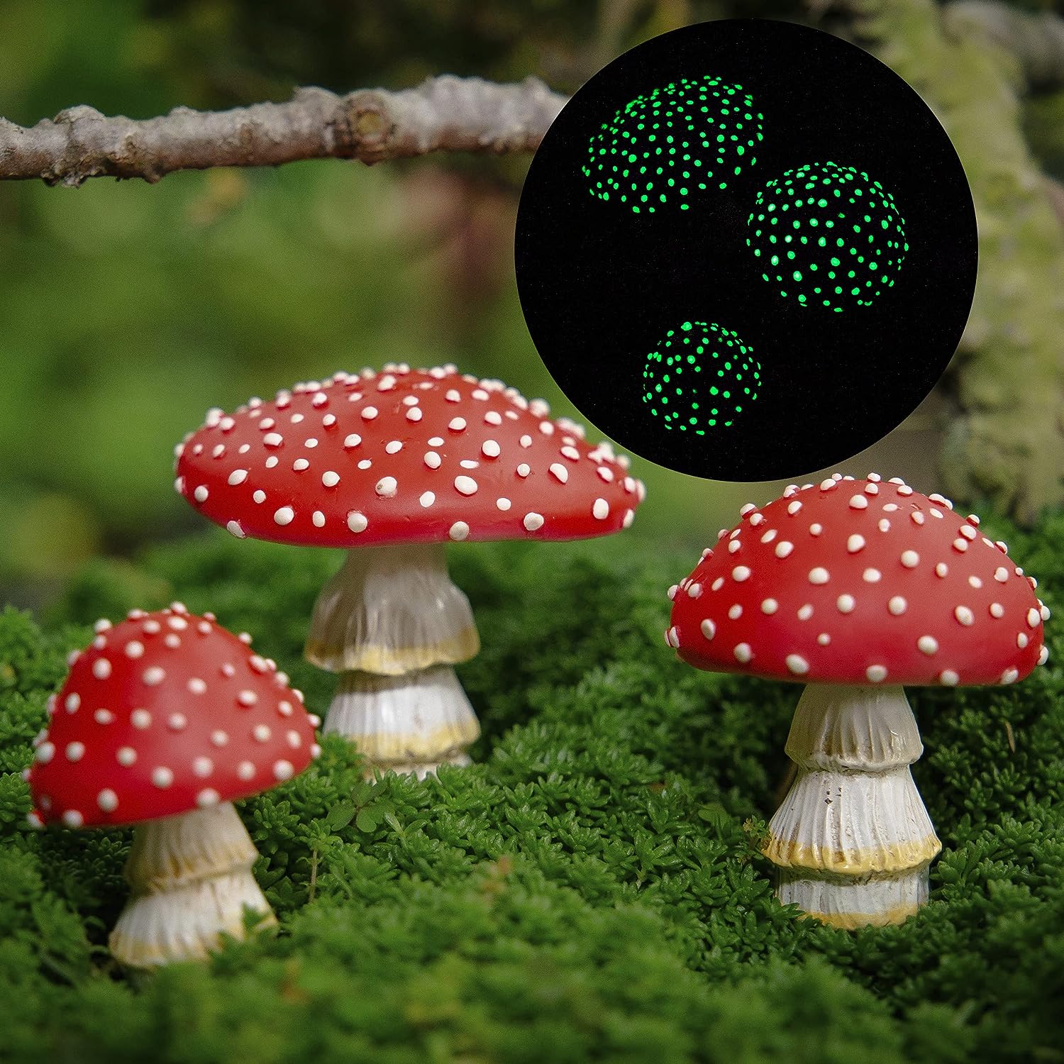 Mushroom Decorations Glow in The Dark Fairy Garden Miniatures