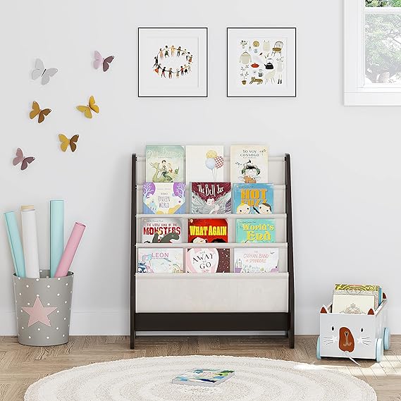 Kids Magazine Rack with Organizer (Espresso)