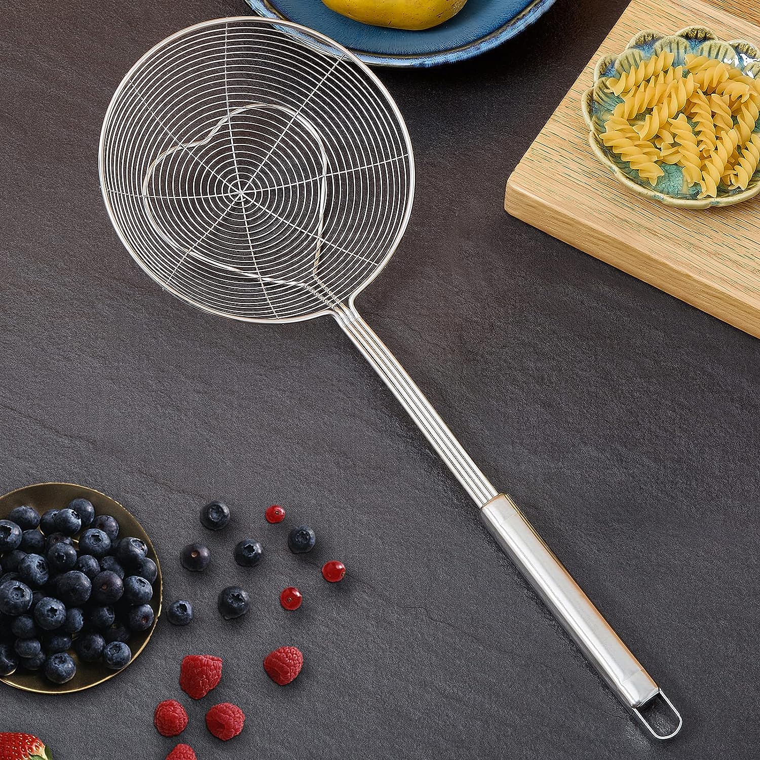 Spoon Strainer with Long Handle Stainless Steel (6.3")