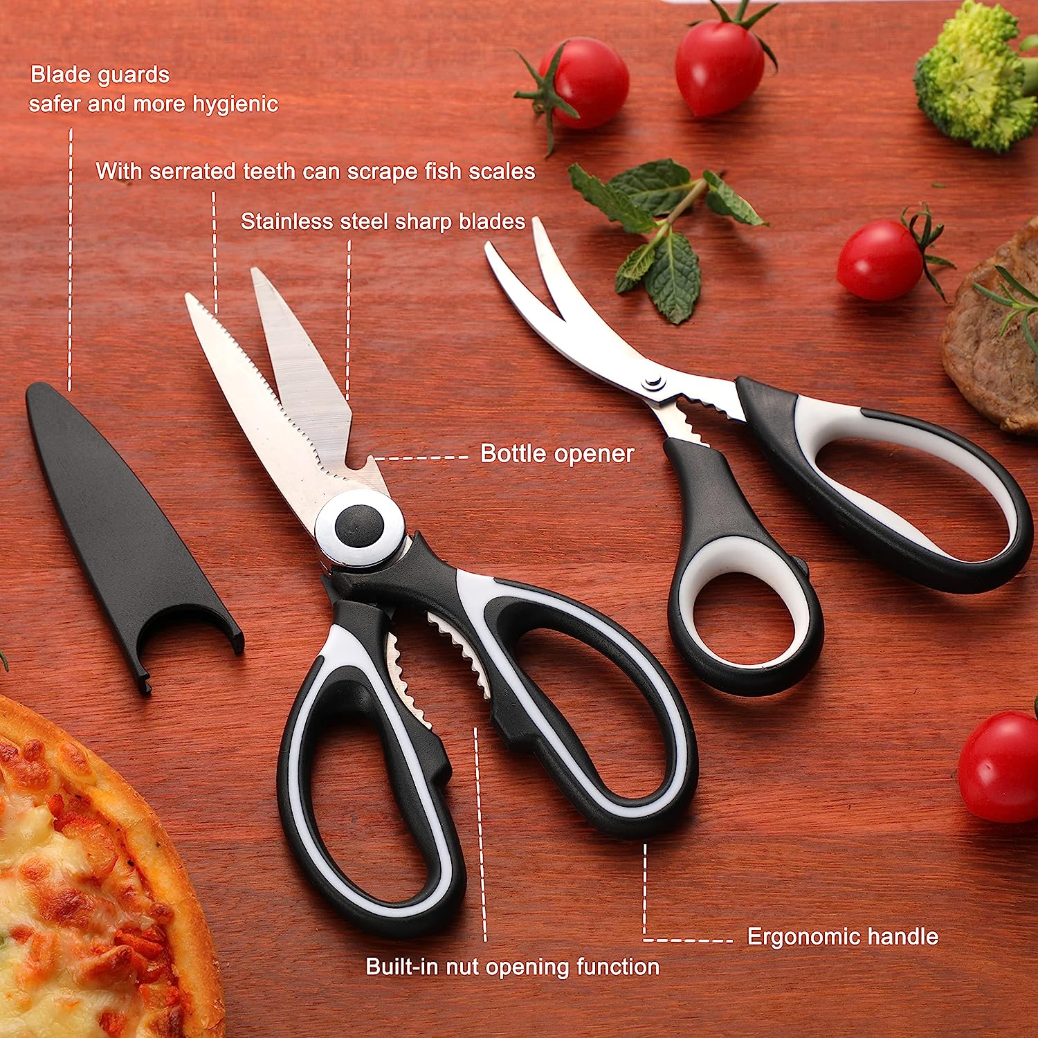 Kitchen Scissors 3 Pack Heavy Duty Stainless Steel Cooking Shears for Cutting Meat