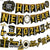 Black & Gold Glitter Happy New Year Banner 2024 - Festive Decor for Homes & Parties