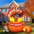 6FT Inflatable LED Light Up Blow Up Turkey on Pumpkin & Little Turkey