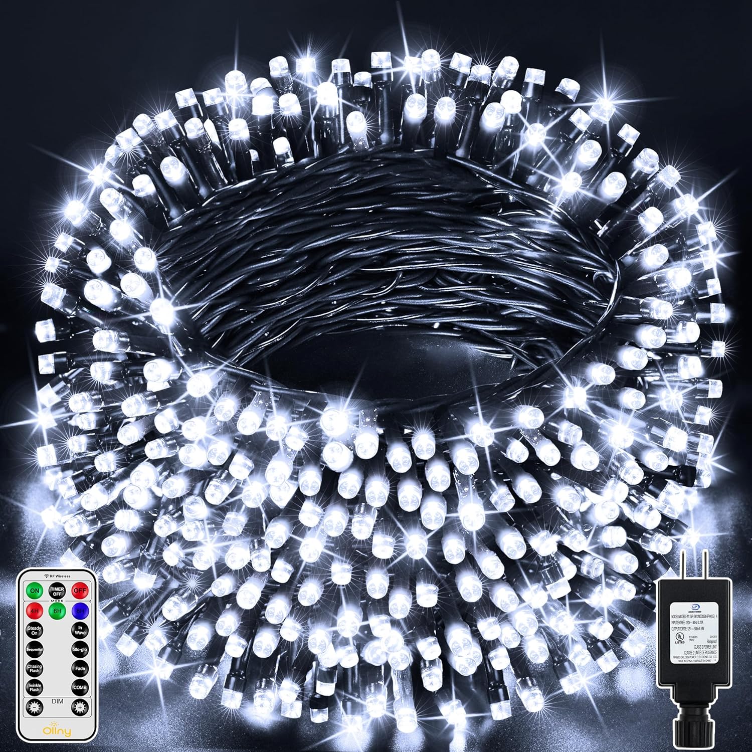 Christmas Tree Lights with Timer 262FT 800LED, Plug In Outdoor Christmas Lights for House Yard Patio Xmas,Cool White