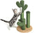 Cat Scratcher Cactus Design with 3 Scratching Poles and Dangling Ball for Kitten, Medium