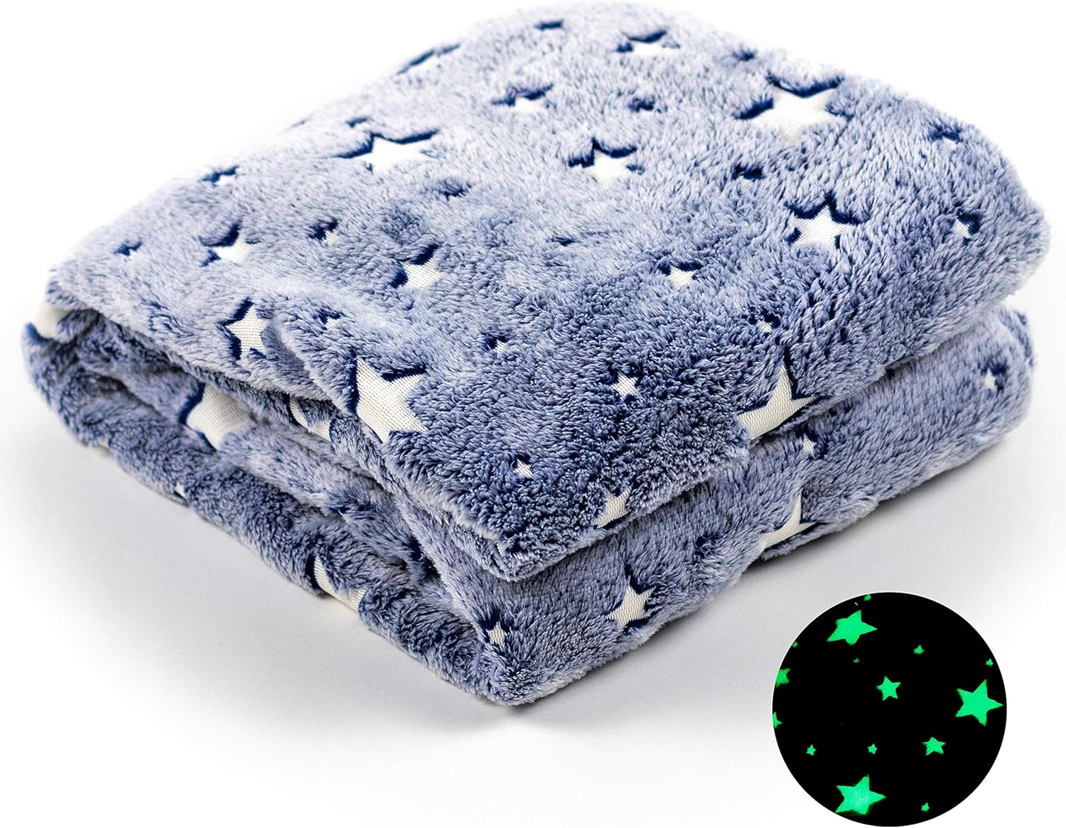 Super Soft Cozy Blanket Glow in The Dark 50" x 60", Night Sky Blue