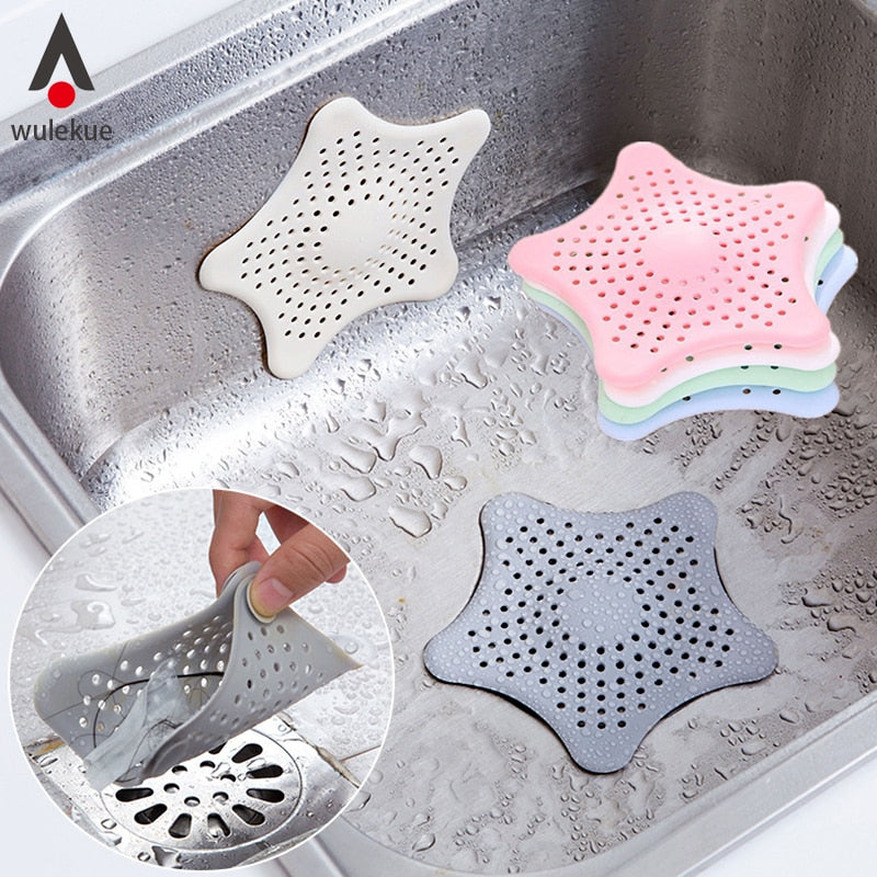 Multifunctional Kitchen Sink Strainer with Star Drain Cover & Hair Catcher (1 Pack)