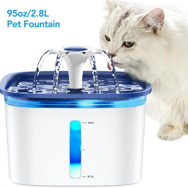 Pet Fountain 2.8L Cat Dog Water Fountain Dispenser with Smart Pump, Blue