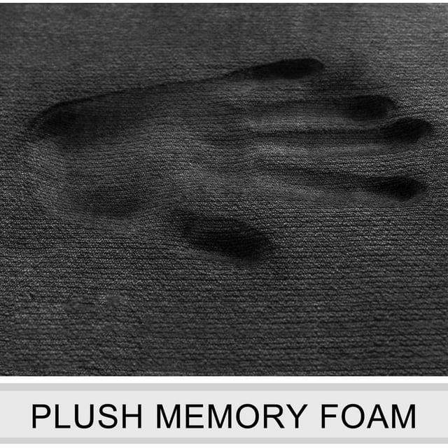 Memory Foam Bath Mat Set, 3 Piece Bathroom Rugs Non Slip and Absorbent Mats, 20" x 31" &  20" x 22", Black