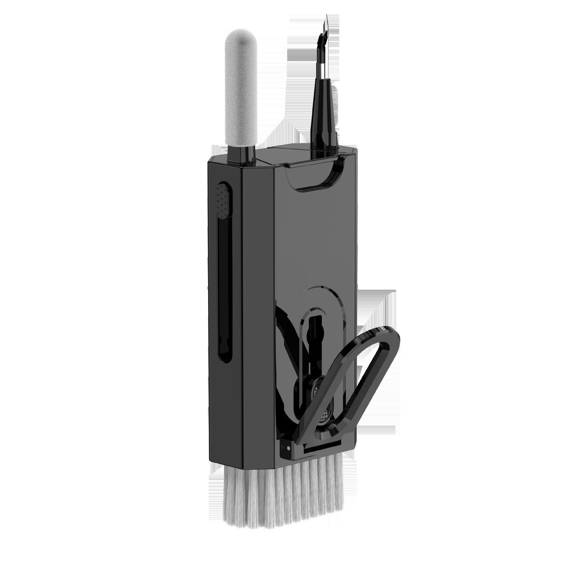 Computer Keyboard Speaker Mobile Phone Bluetooth Earpiece Dust Removal Brush (Black)