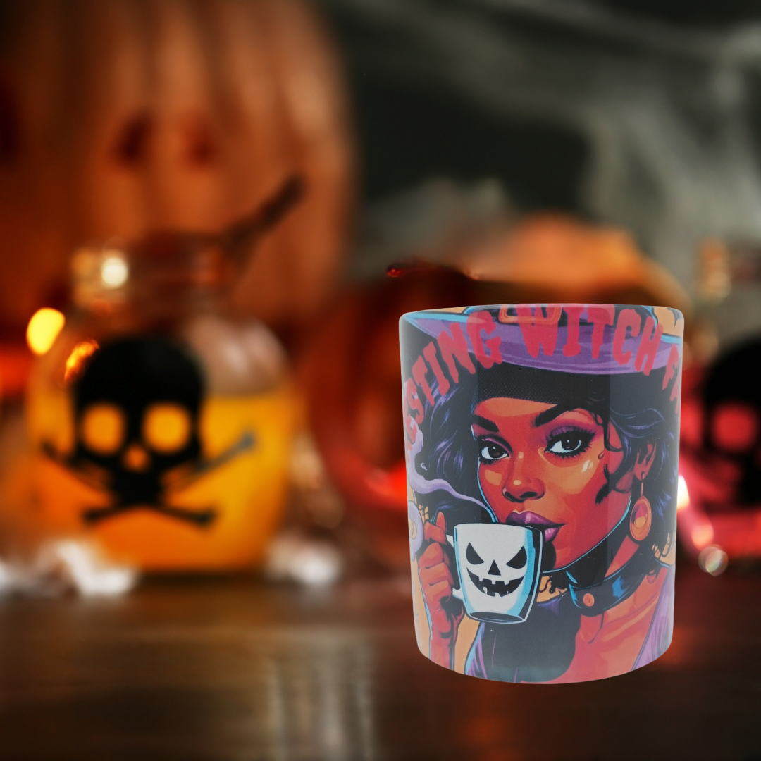 Halloween Mug Resting Witch Face 11 Ounce for Home Office Halloween Gifts