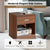 2 Tier Wooden Nightstand Storage Drawer Open Cabinet (Brown)