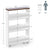 Rolling Kitchen Slim Storage Cart Mobile Shelving Organizer with Handle, White