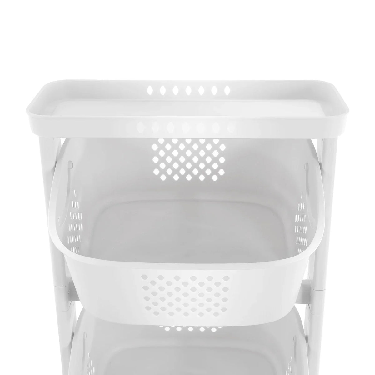 Rolling Laundry Sorter Organizer with 3 Shelves for Easy Storage