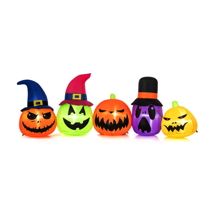 9ft Inflatable Pumpkin Patch with LED Lights & Witch Hats