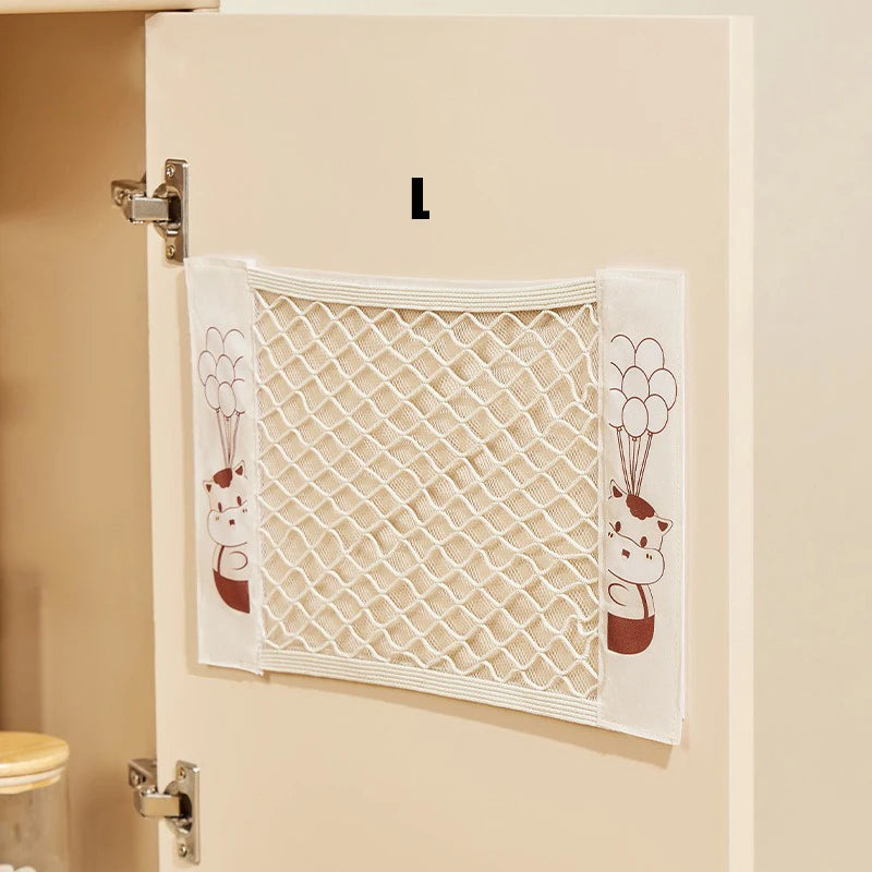 Hanging Plastic Bag Dispenser Kitchen Wall Mount Mesh Storage Tool (Large)