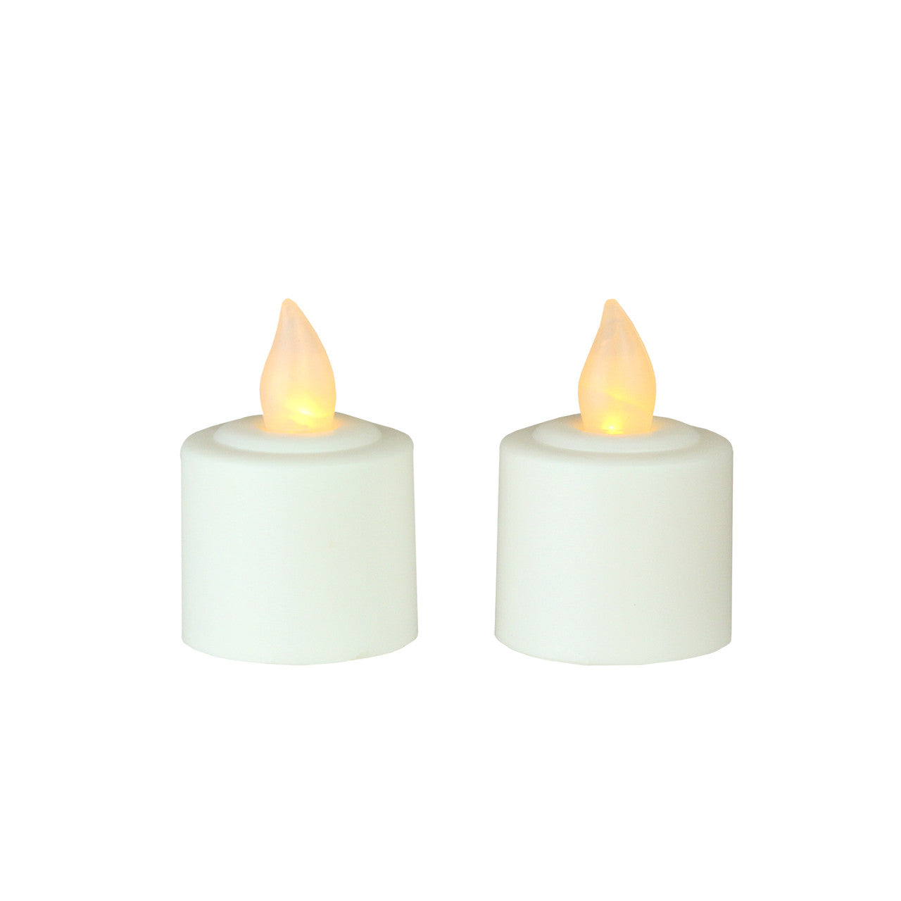 Set of 2 White LED Flickering Votive Candles Battery Operated Amber Light Christmas Decor