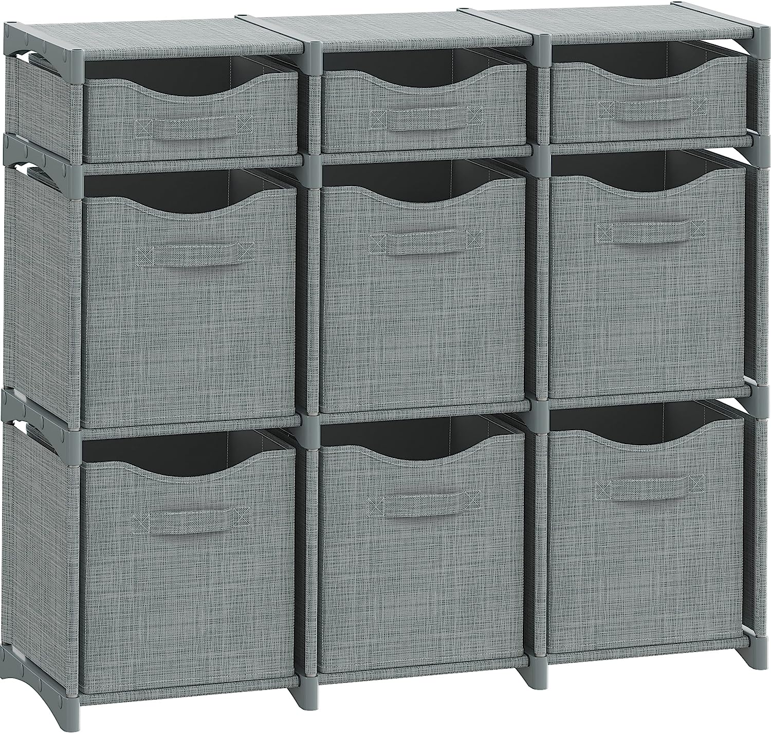 Closet Organizers 9 Cube Storage Unit with Drawers (Light Grey)