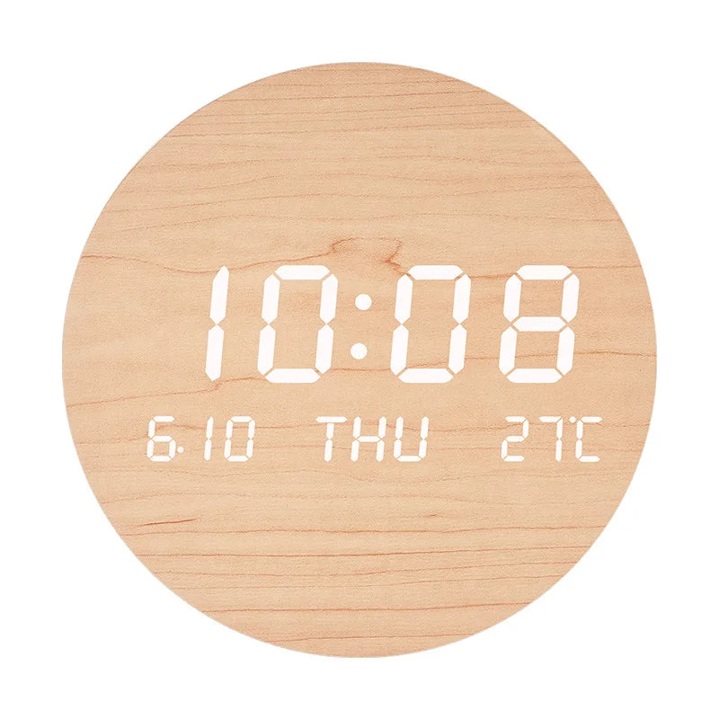 Nordic Style Wall Clock with Temperature and Humidity Sensor (Plug In)