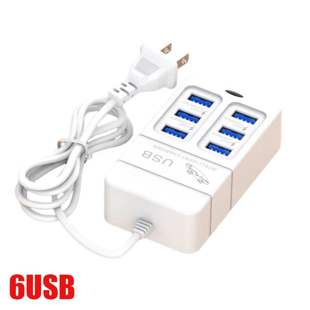 Portable 35W Fast Charger with 6 USB Ports (US Plug)