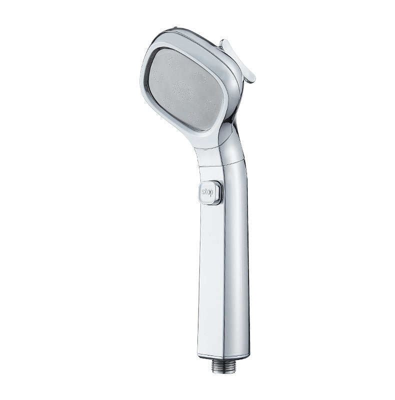 High-Pressure 4-Speed Shower Head with Water-Stop Feature (Silver)